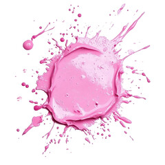 Poster - Vibrant pink splatter isolated on Transparent background showcasing bold color and dynamic movement in an abstract composition, Pink  stains isolated on PNG background