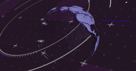 Poster - Animation of digital globe showing data lines highlighting China and Philippines