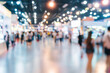 © RetoricMedia - Blur, defocused background of public exhibition hall. Business tradeshow, job fair, or stock market. Organization or company event, commercial trading, or shopping mall marketing advertisement concept