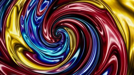 Poster - Colorful swirling abstract pattern with vibrant red, blue, and yellow hues