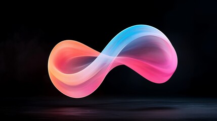 Fototapete - Abstract Red And Blue Light Wave Lines On Black Background