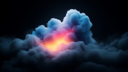 Wall Mural - dark blue and orange cloudscape at night