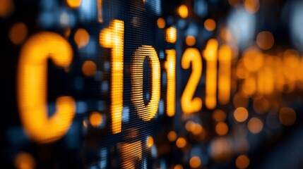 Orange Digital Data Display