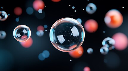 Poster - Vibrant Abstract Scene with Colorful Floating Bubbles
