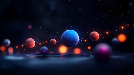 Wall Mural - vibrant planets in a stunning cosmic scene