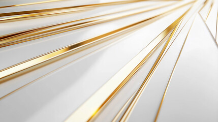 Poster - Abstract golden lines radiating on a white surface creating a modern and luxurious background design