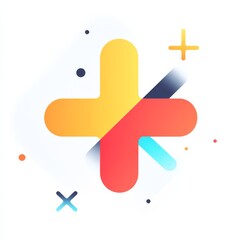Poster - Abstract Gradient Plus Sign Design on White Background - A Modern and Vibrant Visual Concept