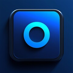 Aufkleber - Blue Circular Icon on a Square Platform: Modern App Design with Gradient and Shadows