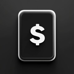 Poster - Dollar Symbol on a Black Card - Financial Icon Representation in Minimalist Style.