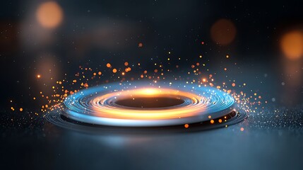 Wall Mural - swirling cosmic scene with vibrant colors and glowing particles