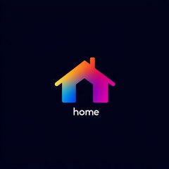Aufkleber - Gradient Home Logo Design: A Simple, Modern Icon for Real Estate and Property Management