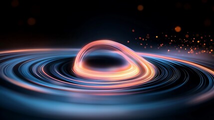 Wall Mural - abstract digital tunnel of glowing pink and blue light