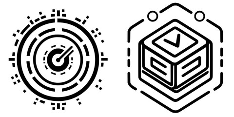 Poster - Icons representing performance measurement and quality assurance in technology processes for effective project management
