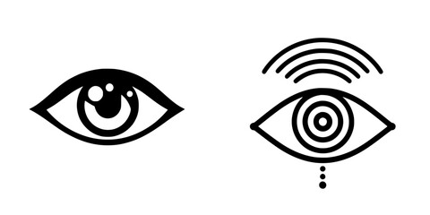 Poster - Visual representation of stylized eyes with symbolic designs highlighting perception and insight