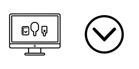 Fototapete - Visual representation of electronic devices and a checkmark symbol indicating completion or approval