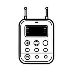 Poster - Device used for communication featuring buttons and antennas for signal transmission and reception