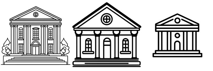 Poster - Architectural sketches of classic buildings demonstrating various designs and structural elements