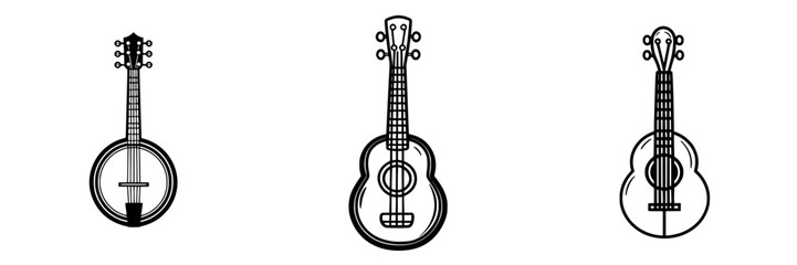 Poster - Musical instruments displayed with intricate designs showcasing creativity and craftsmanship in varied styles