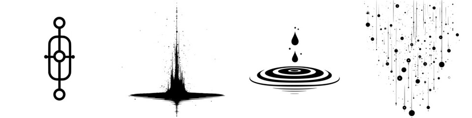 Poster - Abstract black-and-white designs showcasing patterns of sound and movement in artistic form