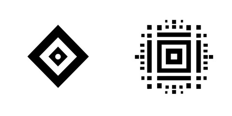 Poster - Geometric black and white patterns showcasing square and diamond shapes with intricate designs for modern art enthusiasts