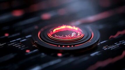 Poster - Abstract Red And Black Circular Data Analytics Dashboard