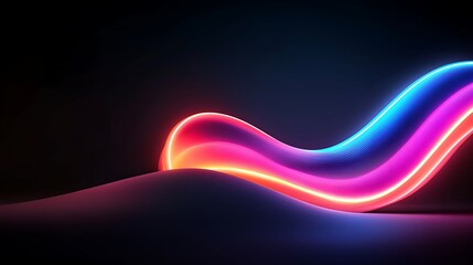 Fototapete - Abstract Glowing Waves Neon Background