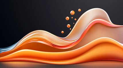 Poster - Abstract Orange Liquid Wave Background