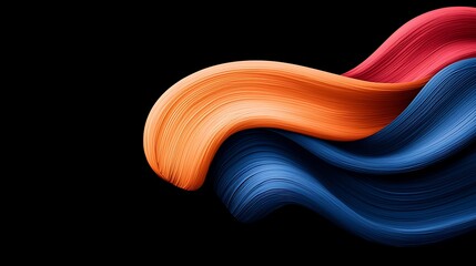 Poster - Abstract Dark Blue Orange Red Brush Stroke Background
