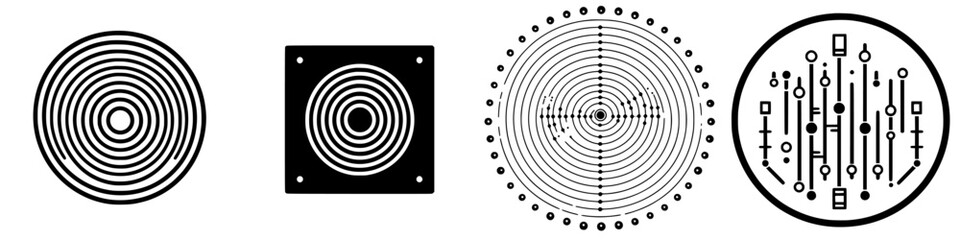 Poster - Intricate patterns created with concentric circles and geometric shapes for artistic and design inspiration