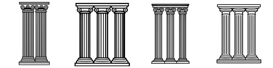 Poster - ancient greek column designs showcasing different styles and architectural elements from classical a