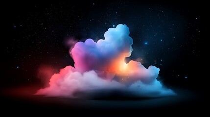 Wall Mural - vibrant swirling cosmic cloud with stars in night sky