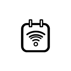 Poster - Calendar icon with wireless signal representing connectivity and digital scheduling features for events and reminders