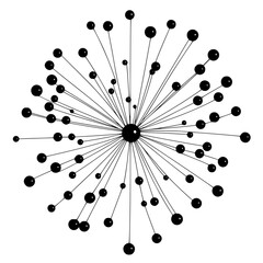 Poster - Artistic representation of radial symmetry with black circles on a white background