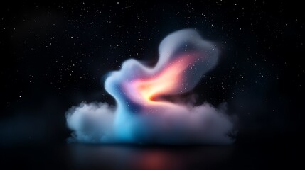 Wall Mural - abstract space background with glowing nebula cloud