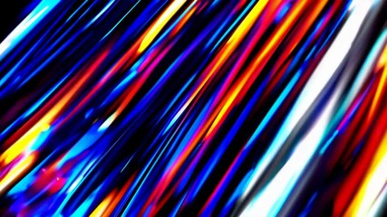 Poster - Colorful light streaks in motion, vibrant abstract lines. Digital art concept