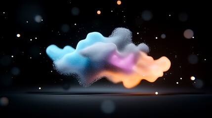 Wall Mural - abstract nebula cosmic threads of light and color