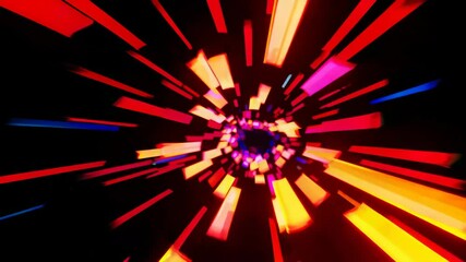 Poster - Vibrant neon light burst in dark space, dynamic energy glow. Futuristic design effect