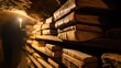 © Gen - Stack of Ancient Books Illuminated by Candlelight in a Dimly Lit Room Perfect for Historical