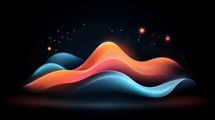 Fototapete - Abstract Digital Wave Background with Blue and Pink Glowing Waves