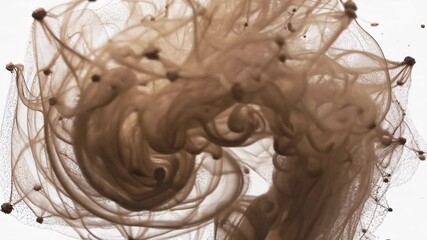 Aufkleber - Abstract brown ink swirling in water, fluid motion art. Creative design concept