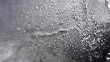 Poster - Frozen ice surface with cracks and bubbles slowly melting