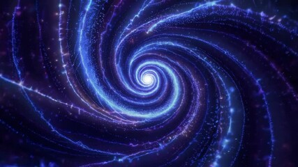 Poster - Glowing blue spiral galaxy with vibrant stars, cosmic vortex. Space exploration concept