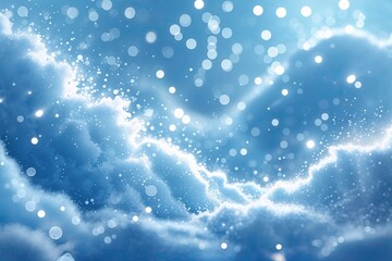 Poster - Vibrant Abstract Powder Blue Background with Stunning Bokeh Highlights