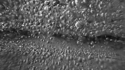 Poster - Close up shot of an ice surface with cracks and frozen air bubbles