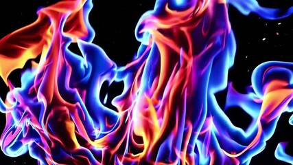 Aufkleber - Abstract flames in vibrant colors against a dark background. Energy and passion concept