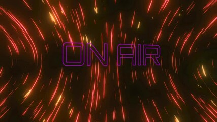 Poster - On Air text over dynamic red and orange light streaks animation