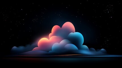 Wall Mural - abstract misty clouds night sky atmospheric background