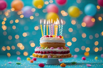 Poster - Soft Turquoise Background with Stunning Bokeh Effects for Vibrant Celebrations