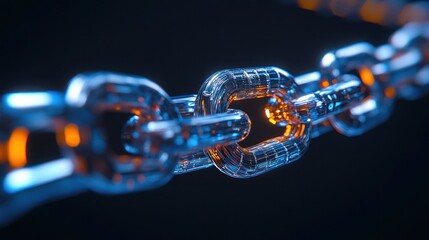 Fototapete - Abstract Digital Chain: Security, Interconnection, and Technology