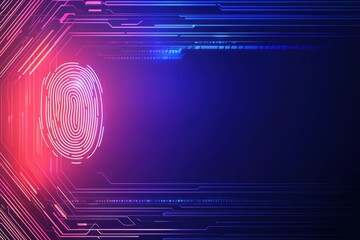 Poster - Futuristic digital fingerprint abstract technology background